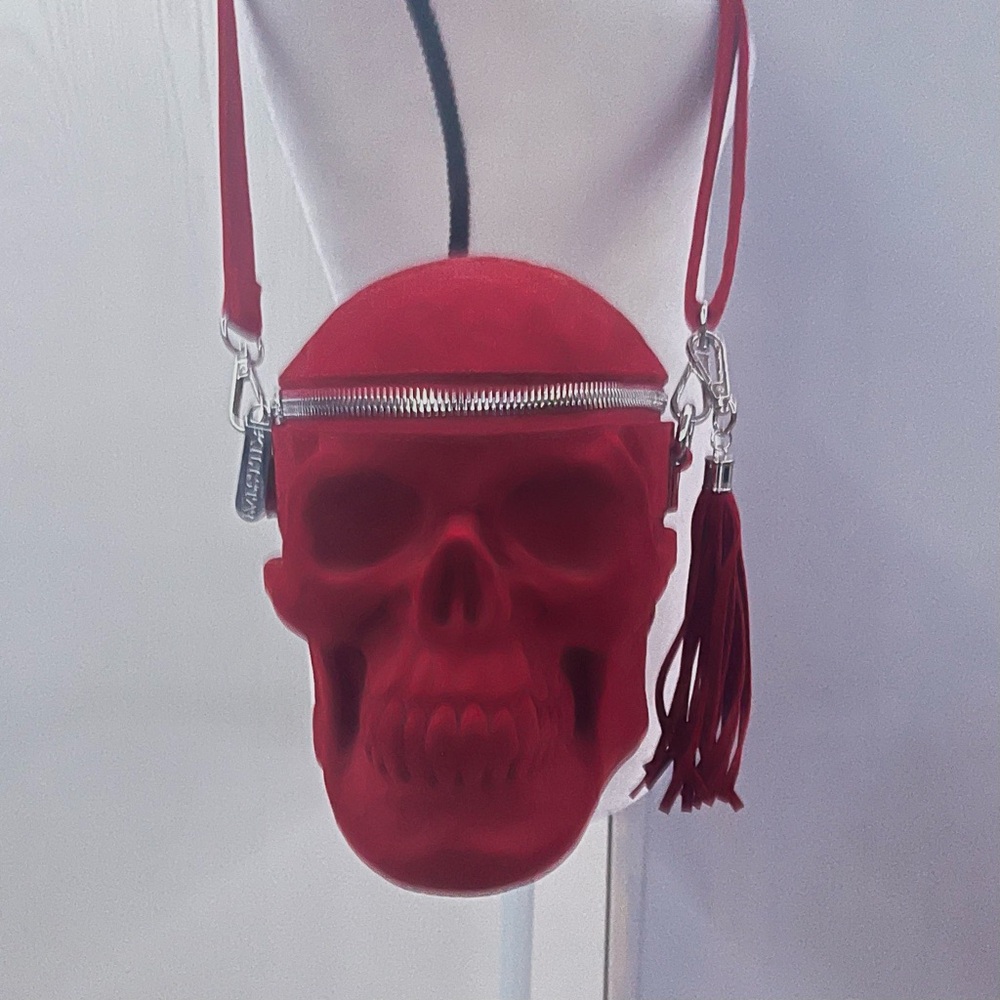 Killstar Blood Red Gravedigger Skull Purse